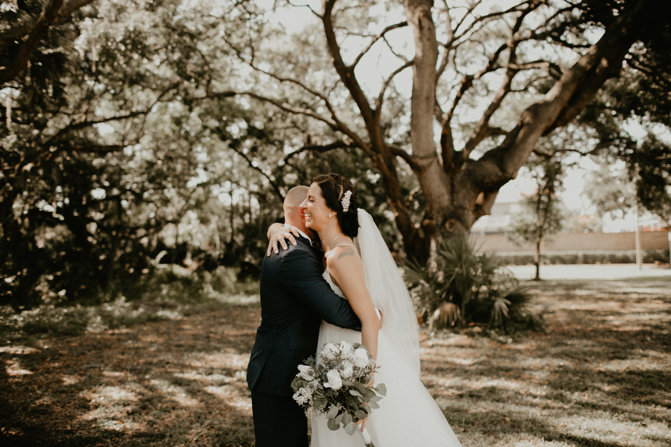 Harborside Chapel Wedding Palm Harbor Hall Bohemian Dusty Steel Blue Clearwater Tampa Wedding Photographer BHLDN Willowwby Thistle Gown White Magnolia Bridal -48.jpg