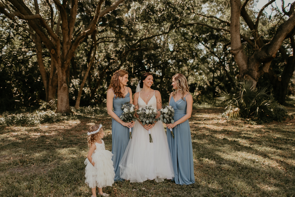 Harborside Chapel Wedding Palm Harbor Hall Bohemian Dusty Steel Blue Clearwater Tampa Wedding Photographer BHLDN Willowwby Thistle Gown White Magnolia Bridal -64.jpg