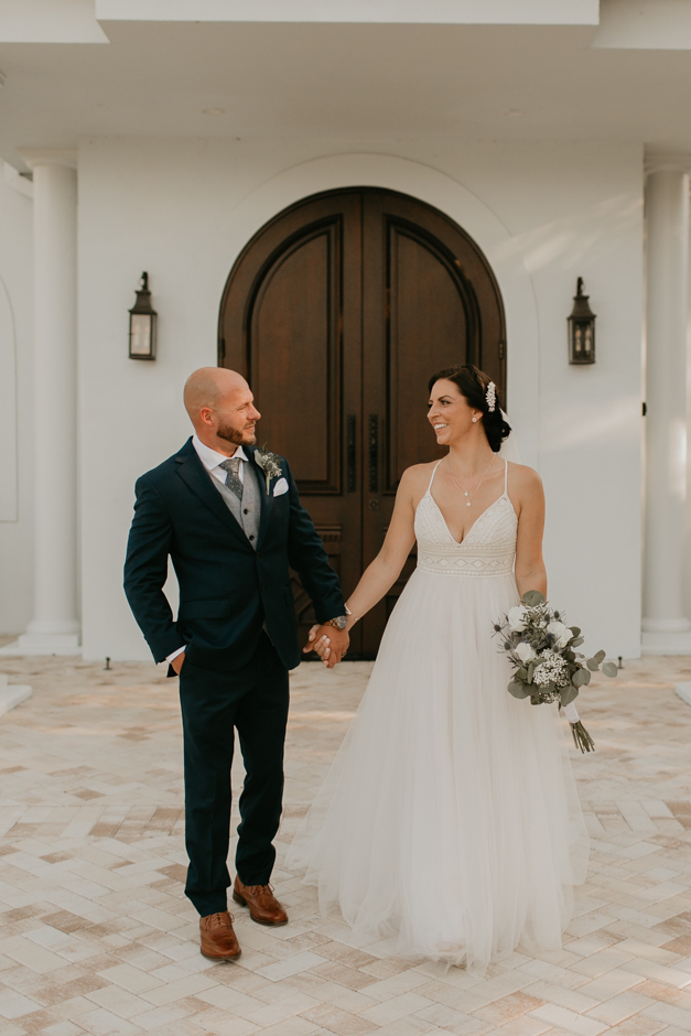 Harborside Chapel Wedding Palm Harbor Hall Bohemian Dusty Steel Blue Clearwater Tampa Wedding Photographer BHLDN Willowwby Thistle Gown White Magnolia Bridal -116.jpg