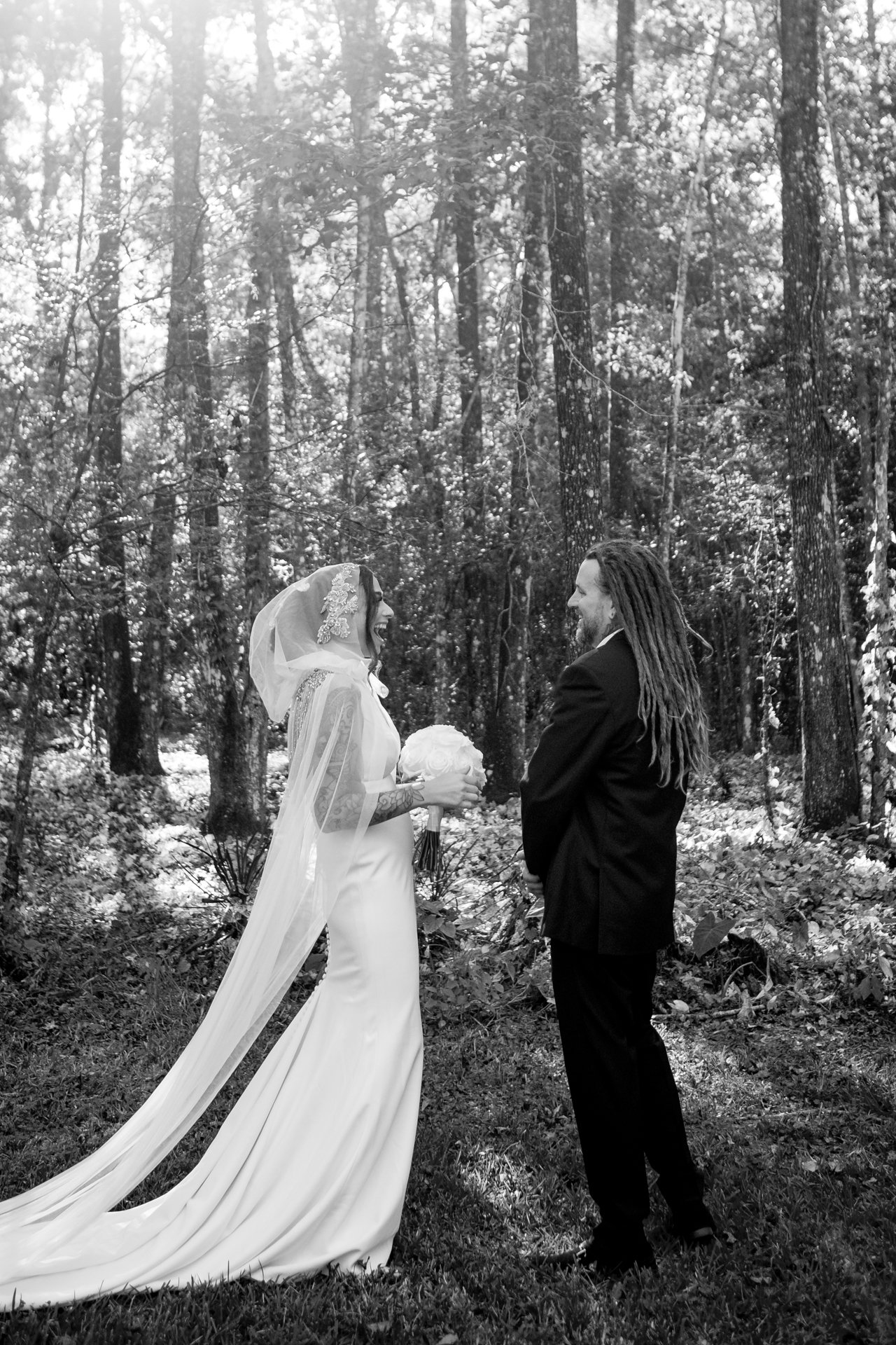 Havenwood Event Wedding in Tampa Florida Modern Wedding Inpiration Tampa Wedding Photographer Black and White Wedding Hooded Veil-32.jpg