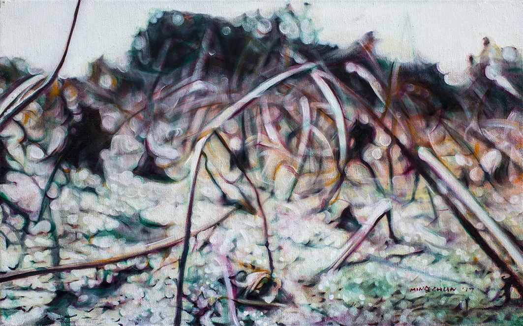 涸·荷 2 Lotus Gone Dry II 33cm x 53cm 油彩畫布 Oil on canvas 2017