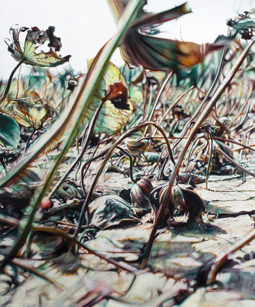 涸·荷1 Lotus Gone Dry I 167cm x 139cm 油彩畫布 Oil on canvas 2017