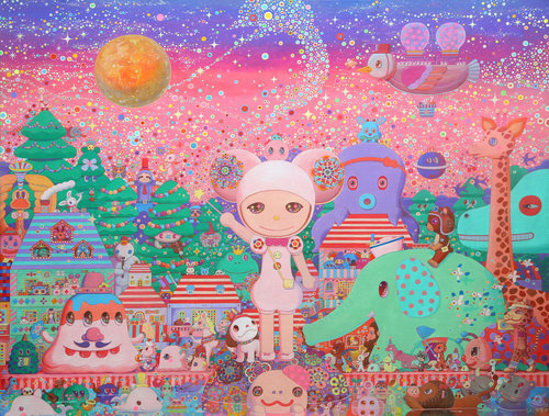 幻日之夜 145.5×112.0cm Acrylic on canvas 2014-2019