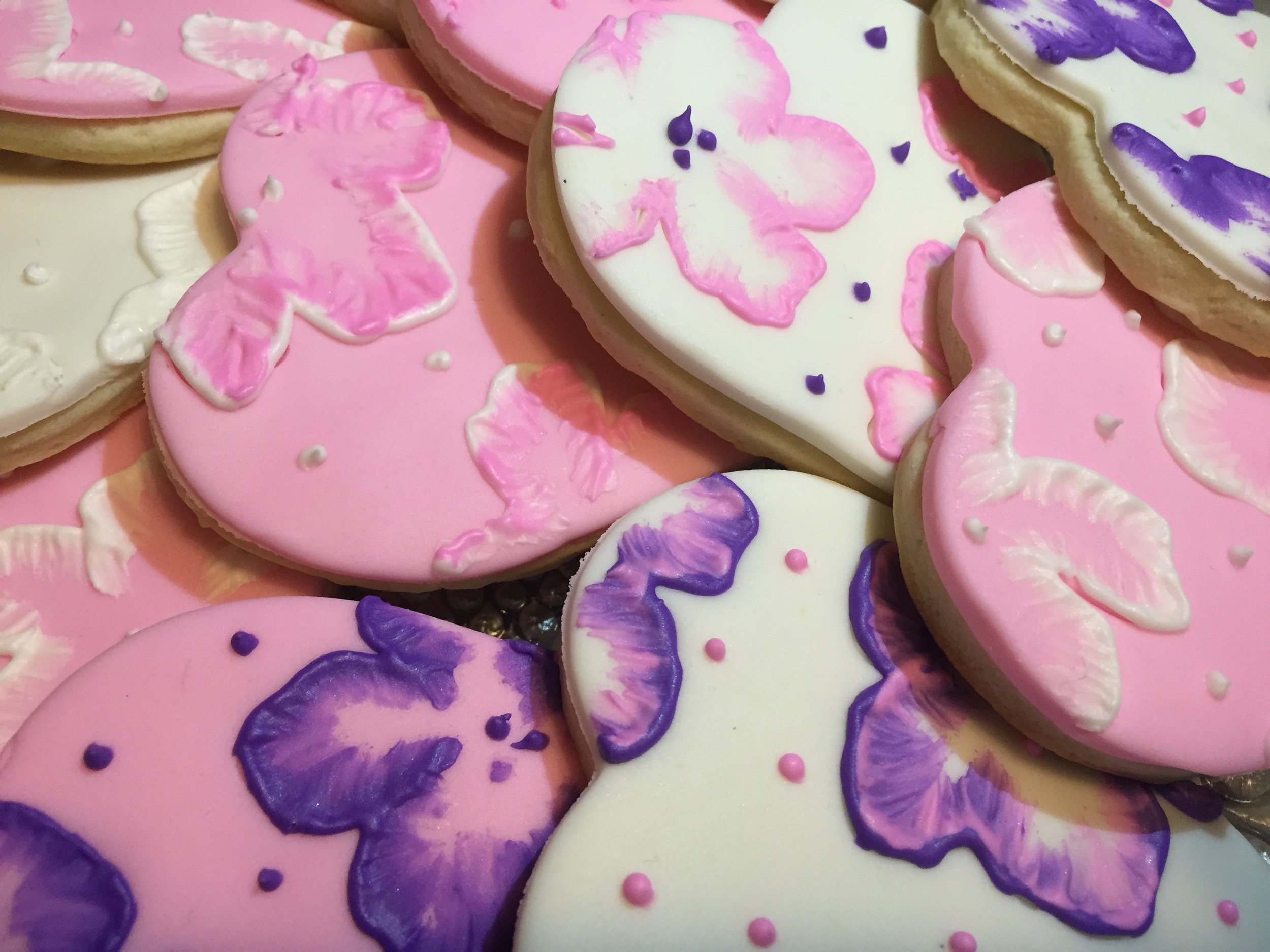 Heart Brush Embroidery Cookies