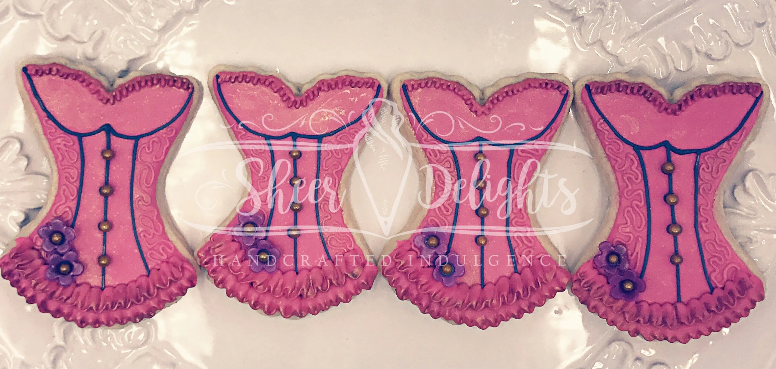 Pink & Blue Corset Cookies