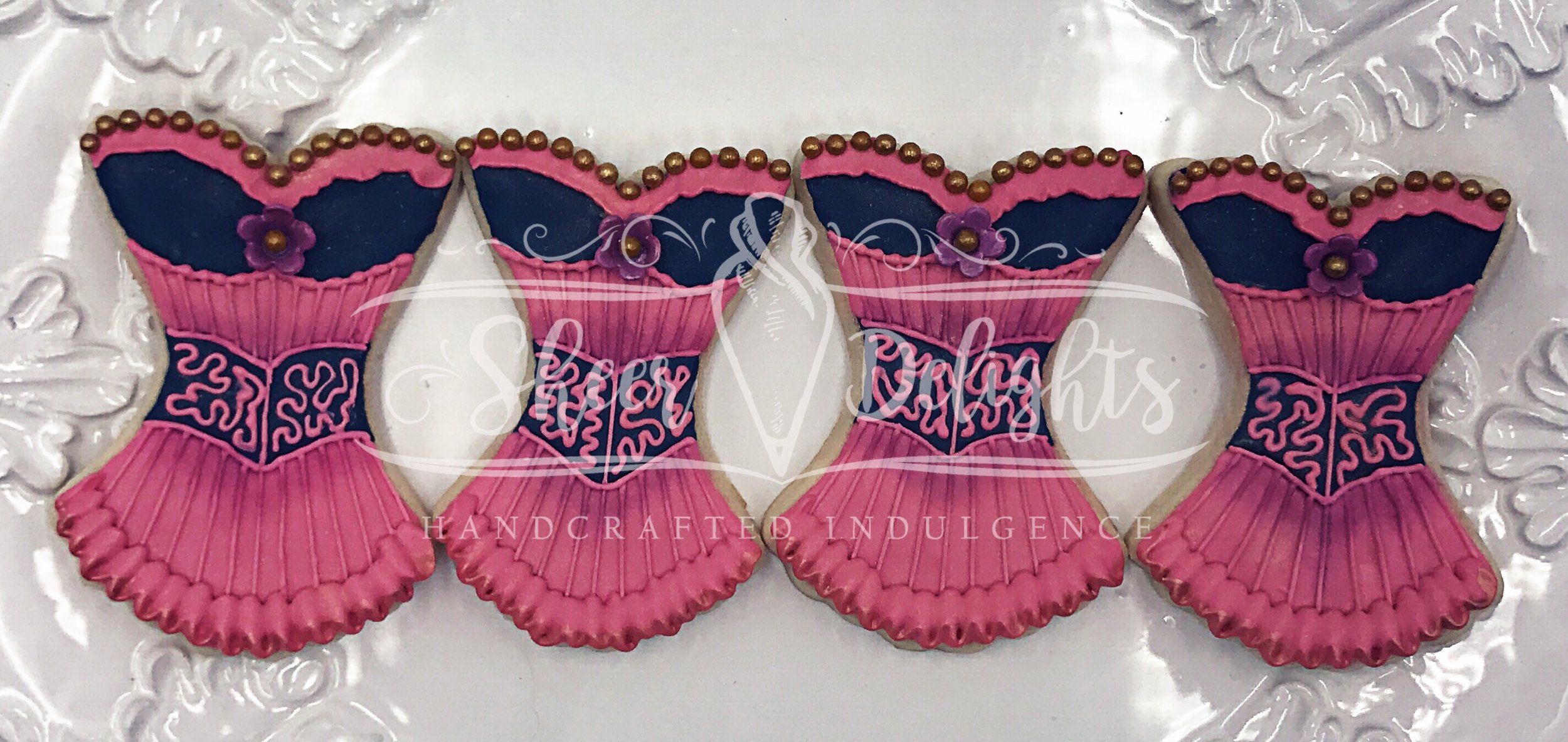 Pink & Blue Corset Cookies