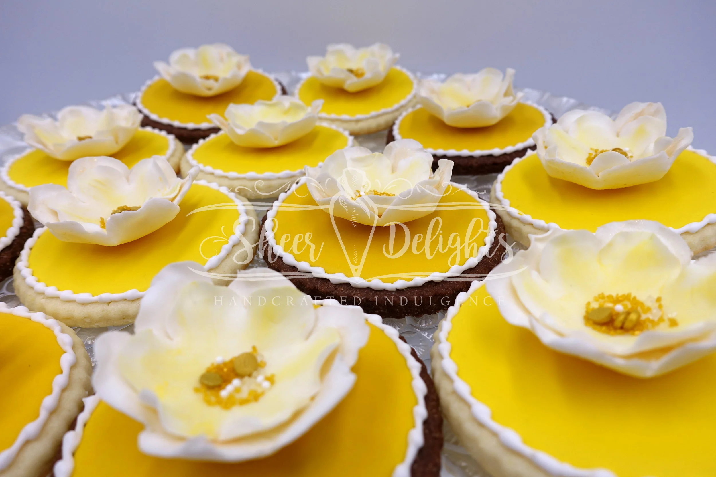 Yellow Sugar Flower Cookies