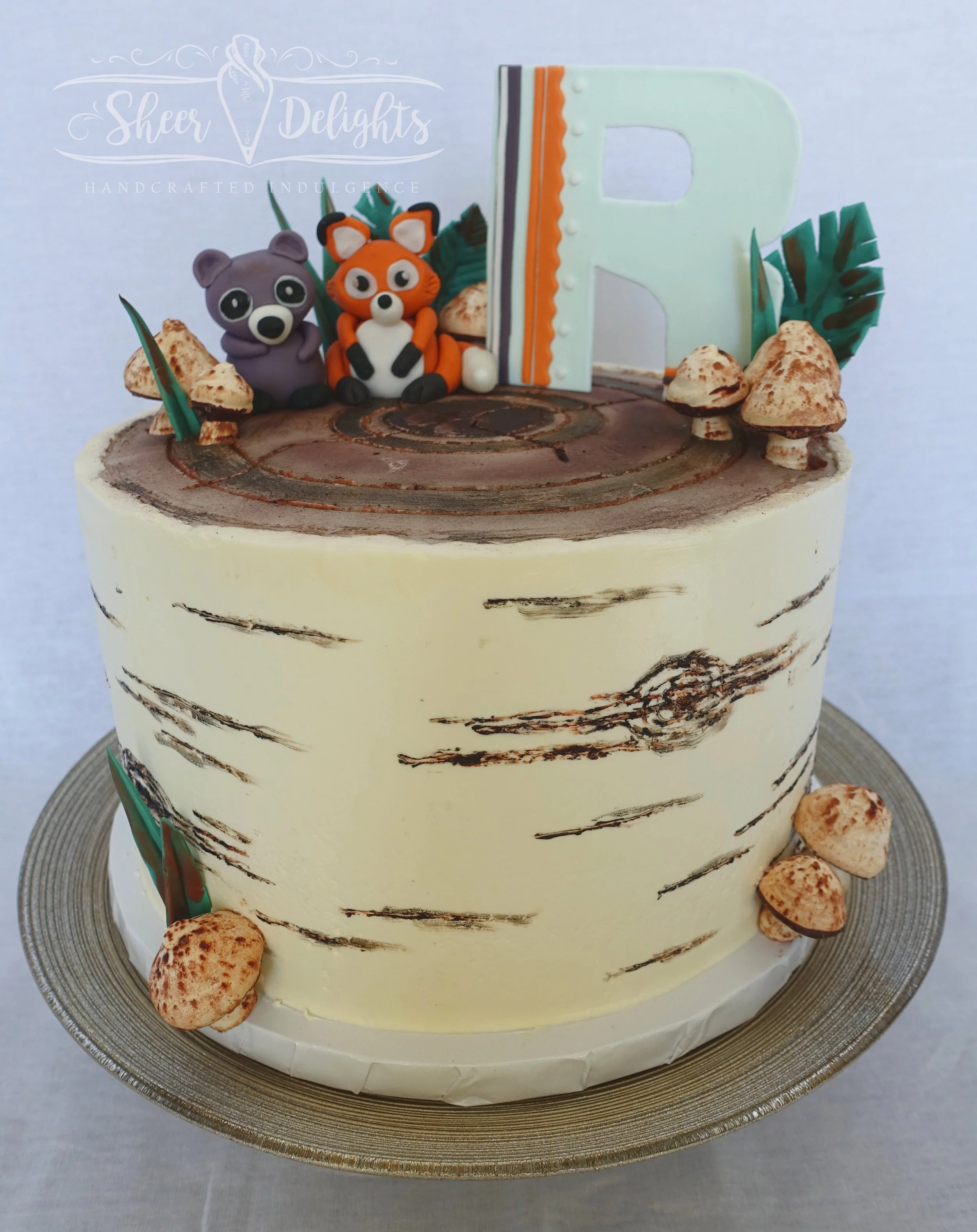 Woodland Creatures Birch Tree Cake
