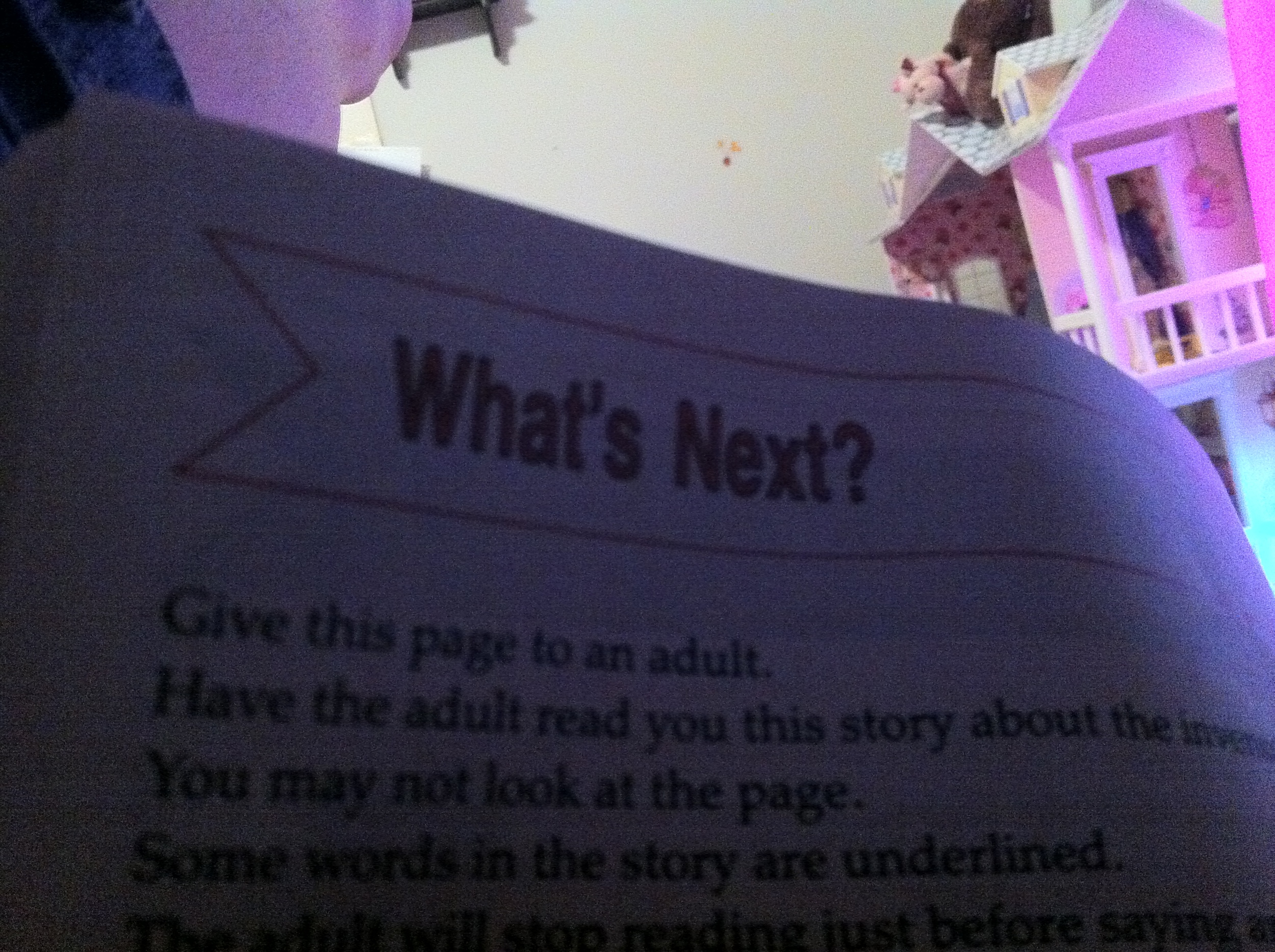 "Give this page to an adult"....