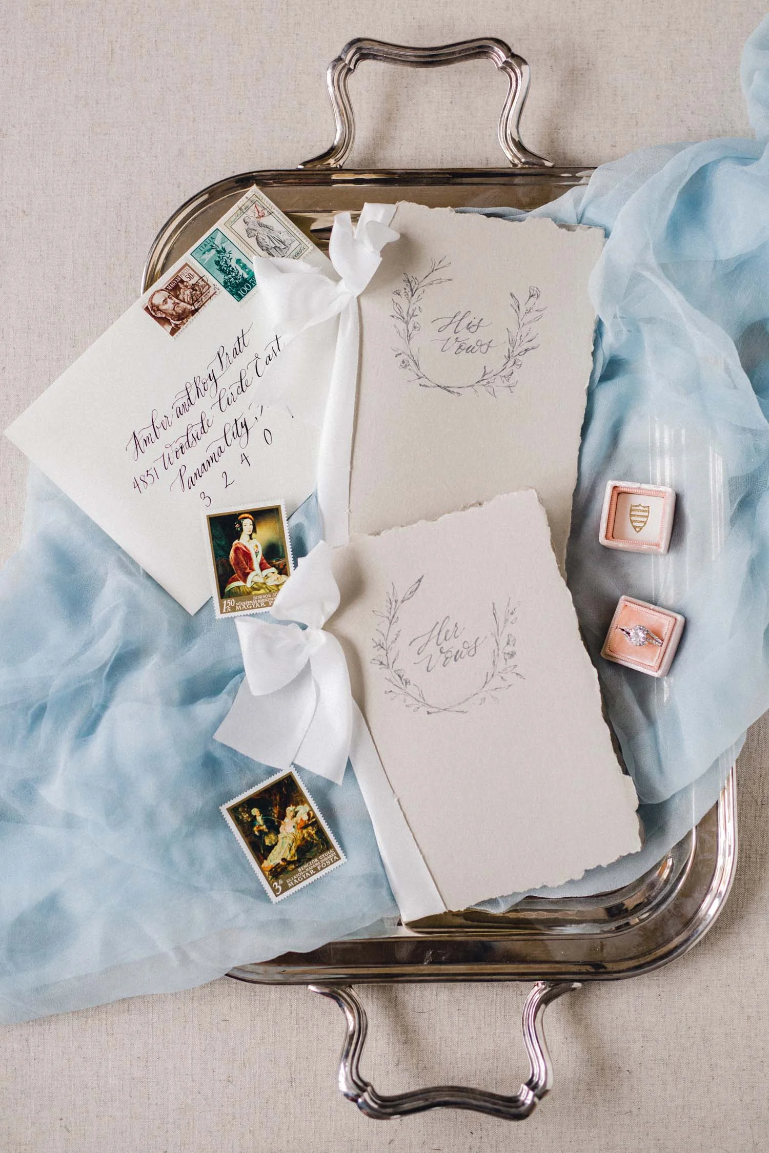 Debbie Wong Design calligrapher Delicate wreath vow books 1.JPG