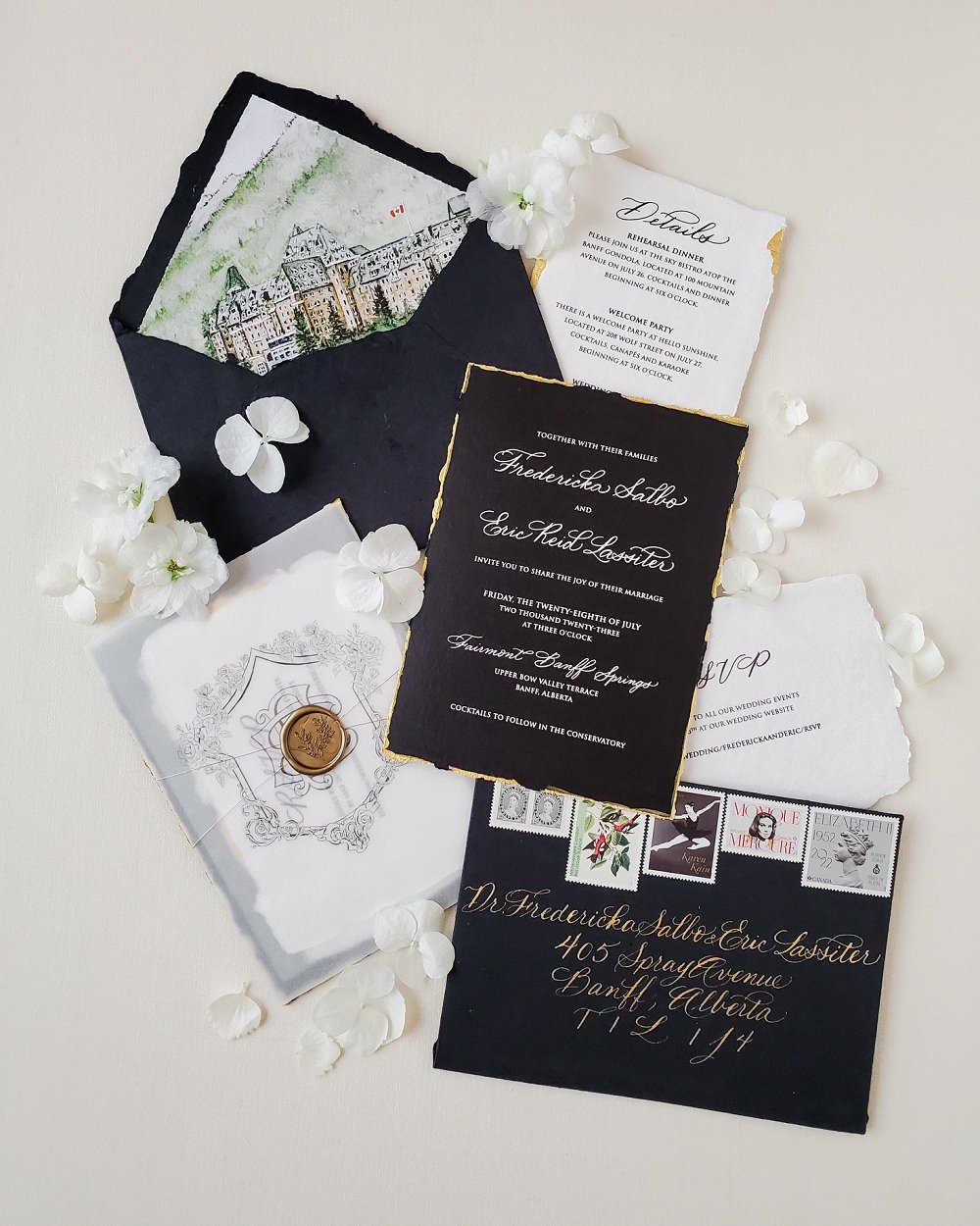 Debbie Wong Design Fairmont Banff wedding invitation.jpg