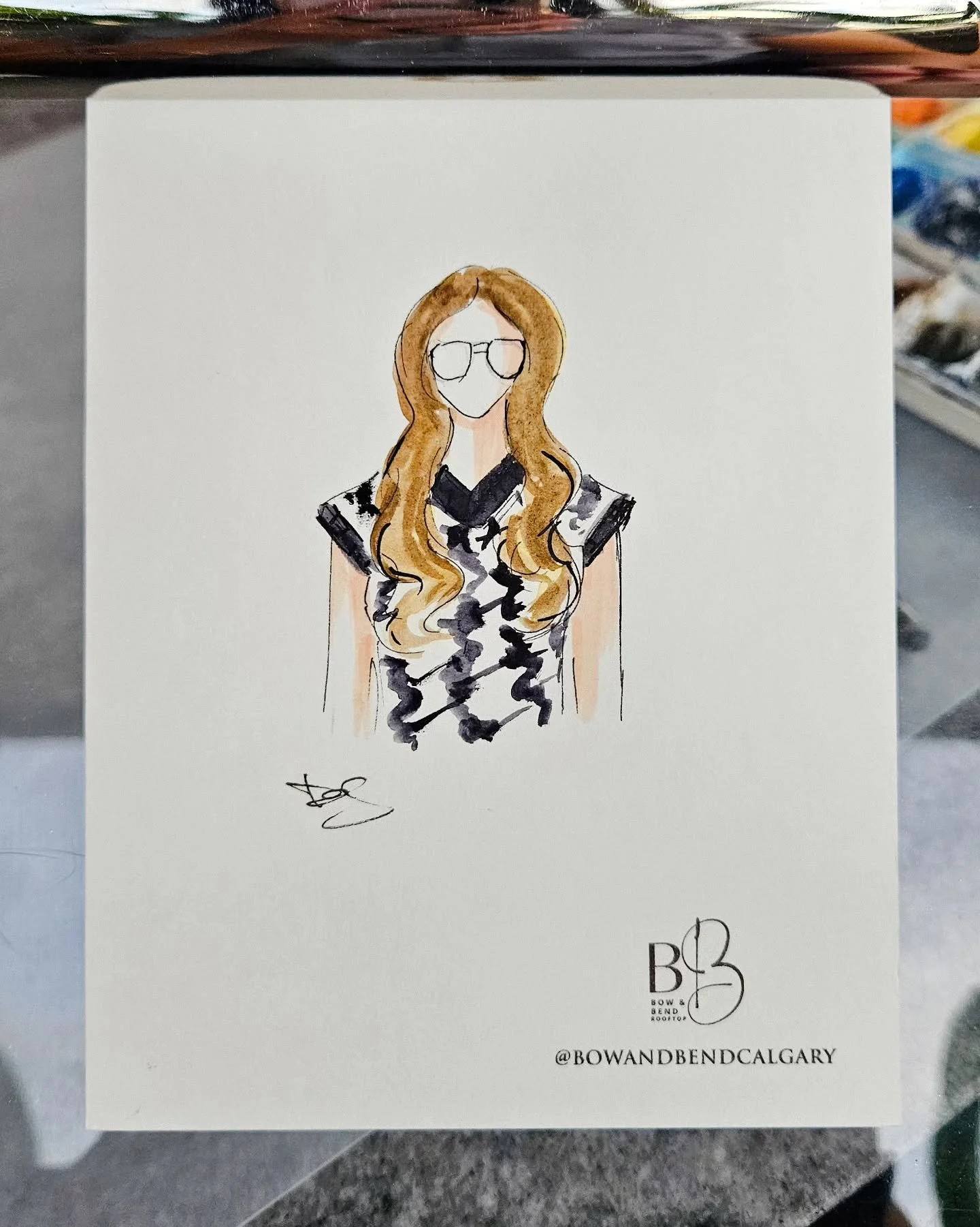 It was a fantastic grand opening for the Bow &amp; Bend Rooftop patio &amp; restaurant @bowandbendcalgary at the new Element by Westin Calgary Downtown @elementcalgary . To celebrate the event, I was there to sketch the guests&rsquo; portraits in wat