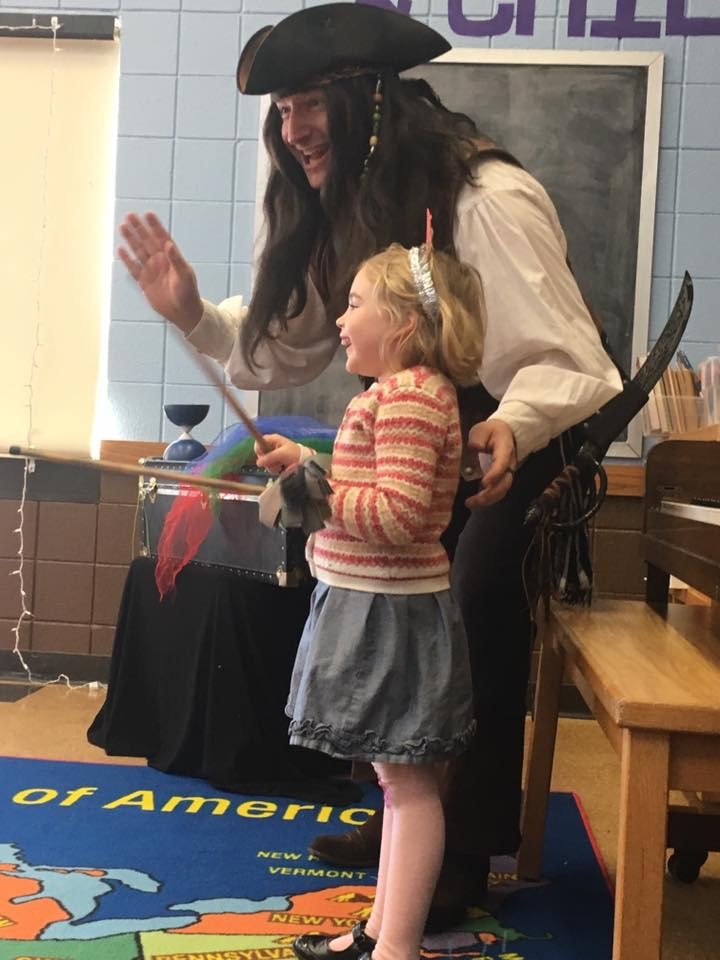 "Captain Jack Parrot" Stick Juggling with 5 year old Andi!