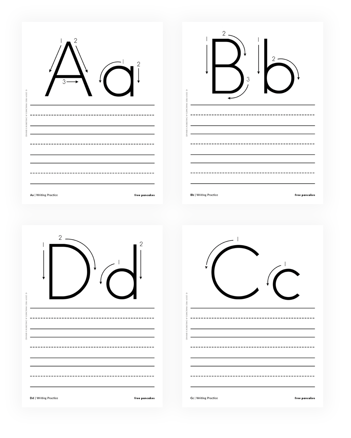 The Basics - Letter Formation Worksheets — Free Pancakes A Children's Brand