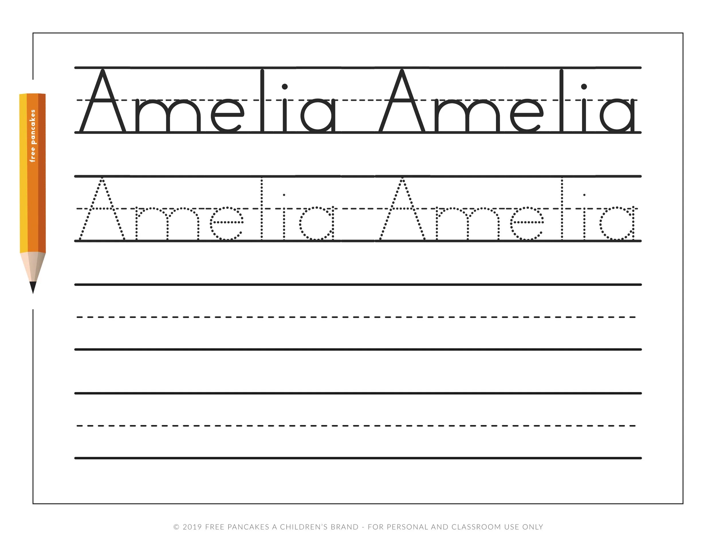 Free Name Tracing Exercises for Early Writers