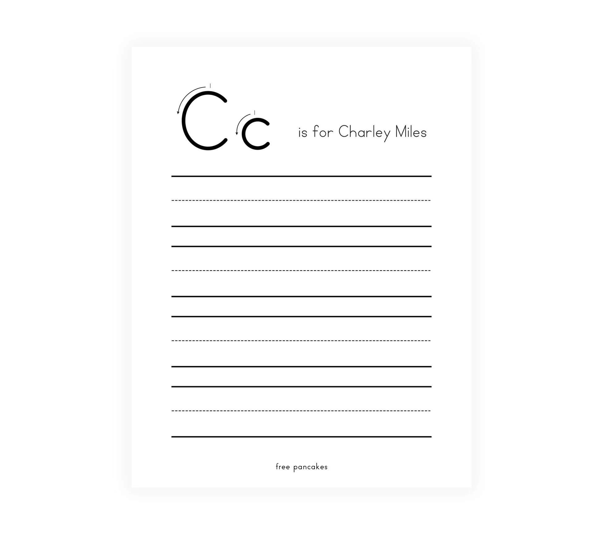 personalized name tracing worksheets not an editable template free pancakes a children s brand