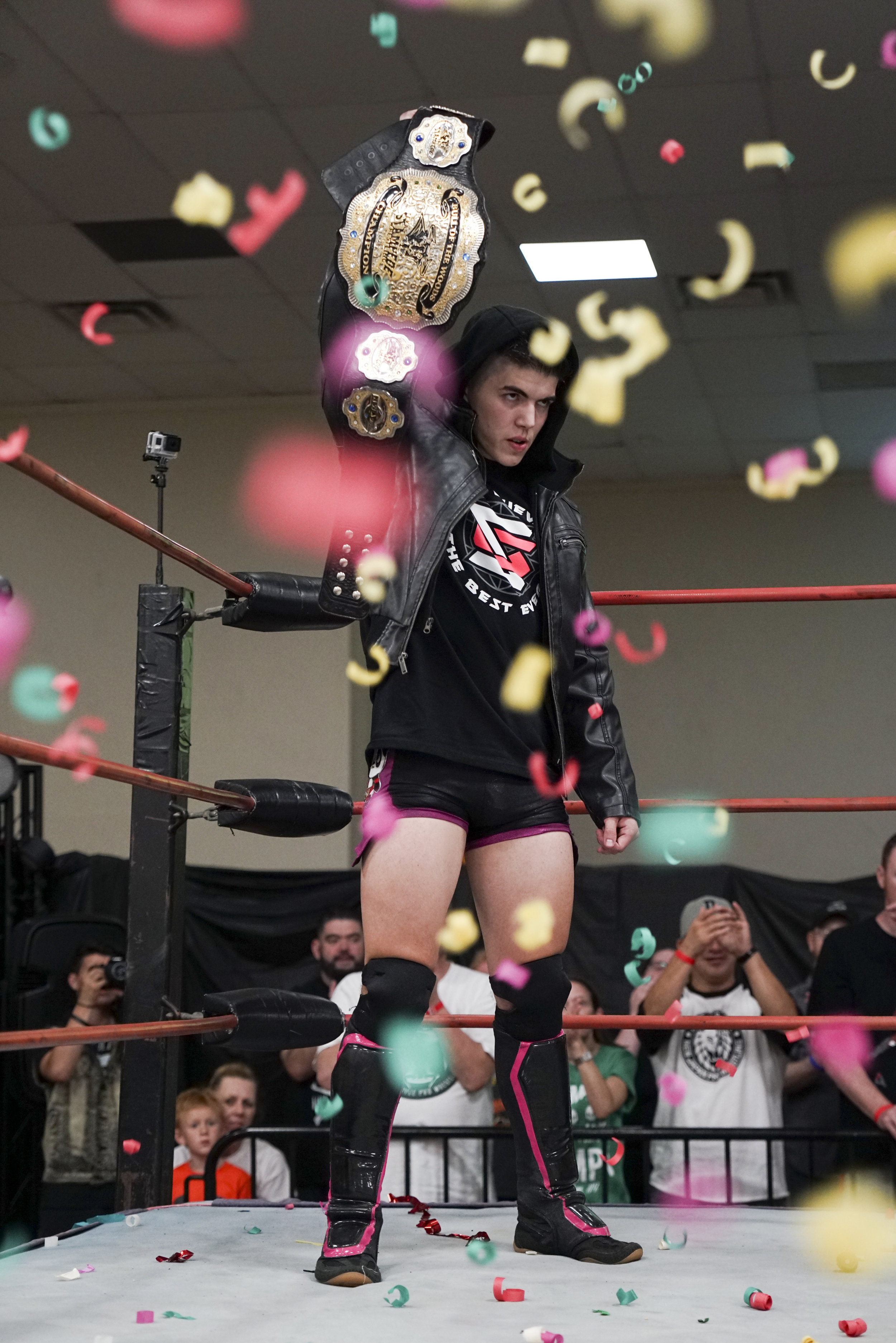 VIP Wrestling star Sammy Guevara holding his Championship