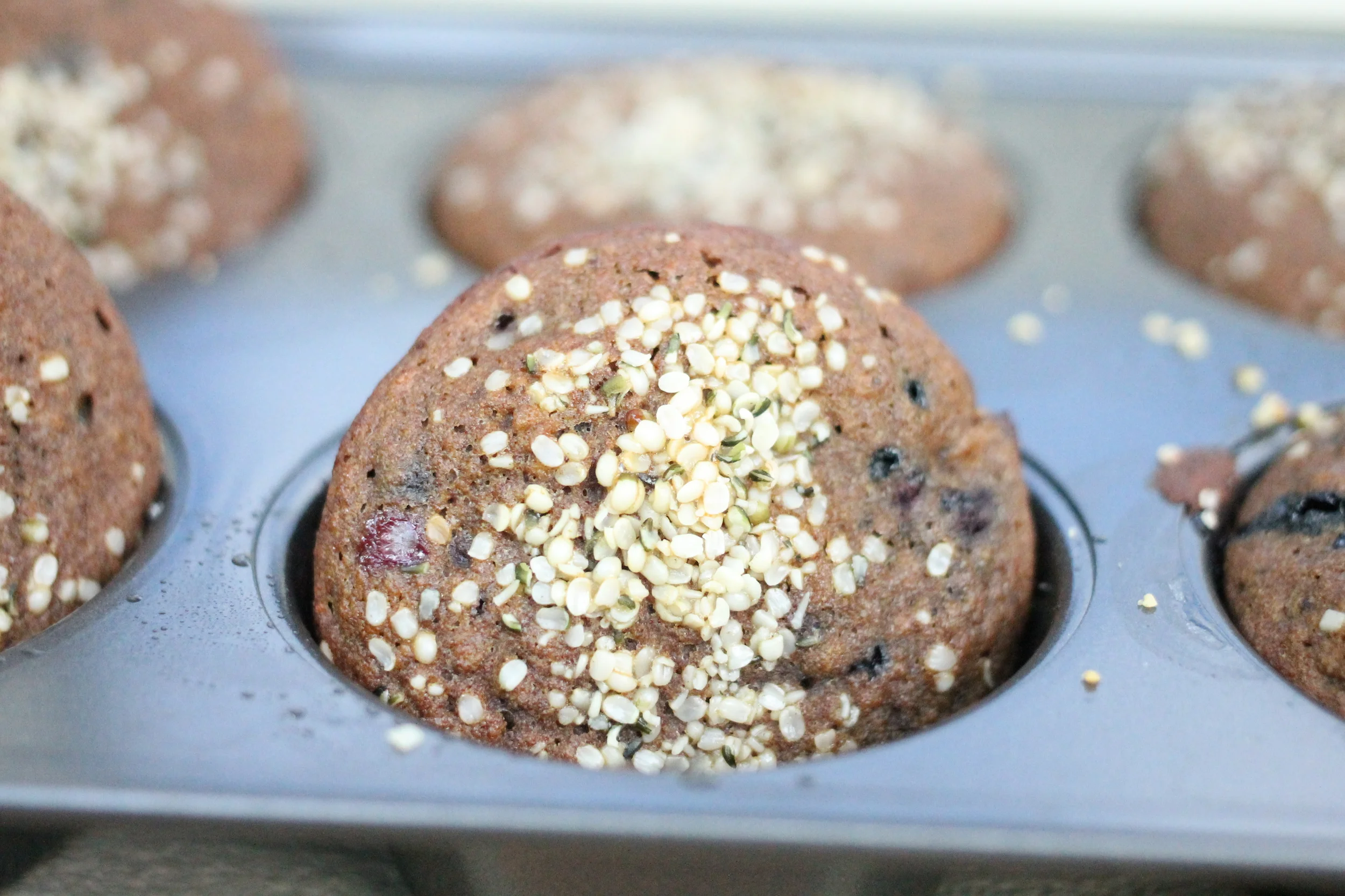 Blueberry + Blackberry Teff Muffins
