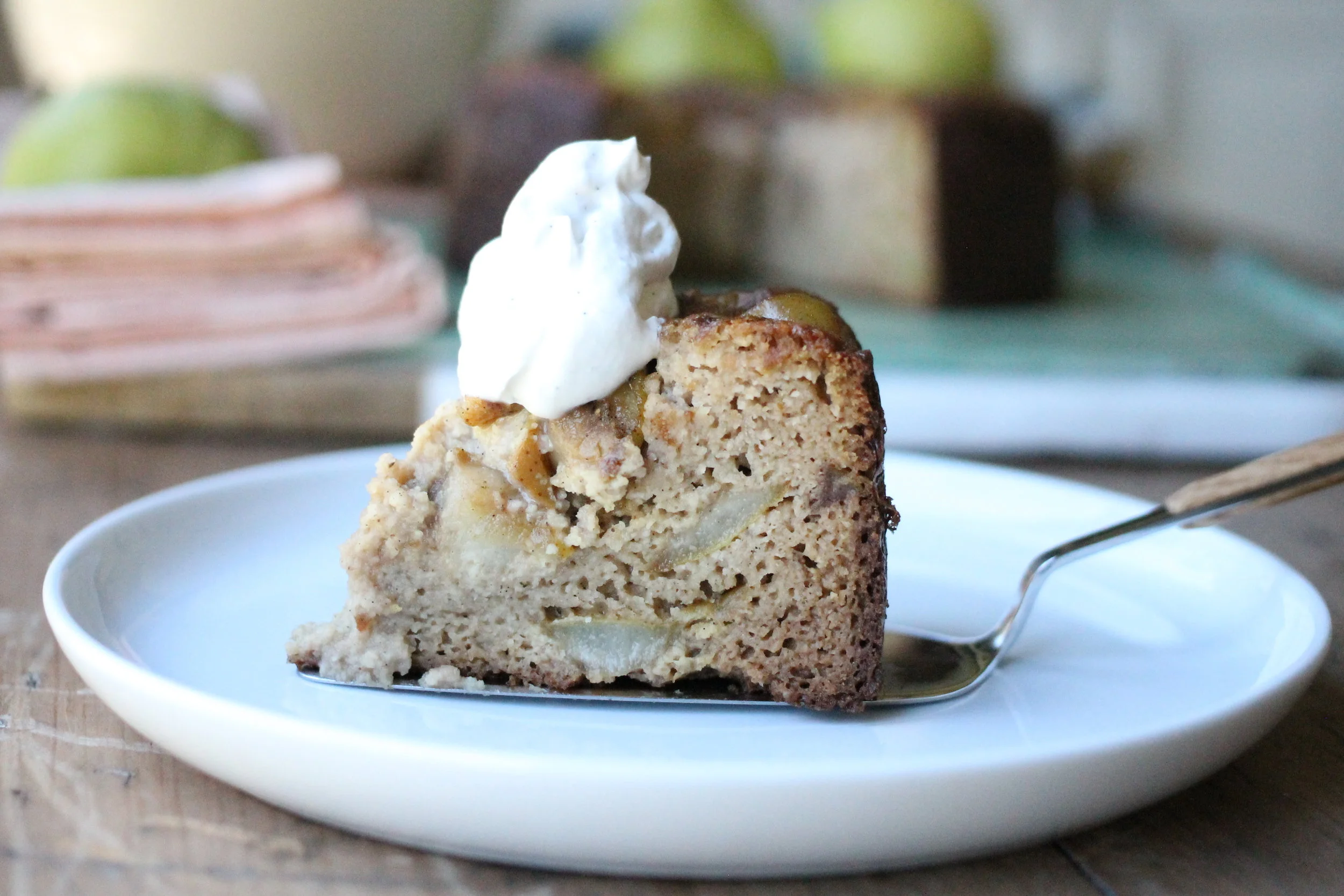 Pear + Vanilla Almond Cake 