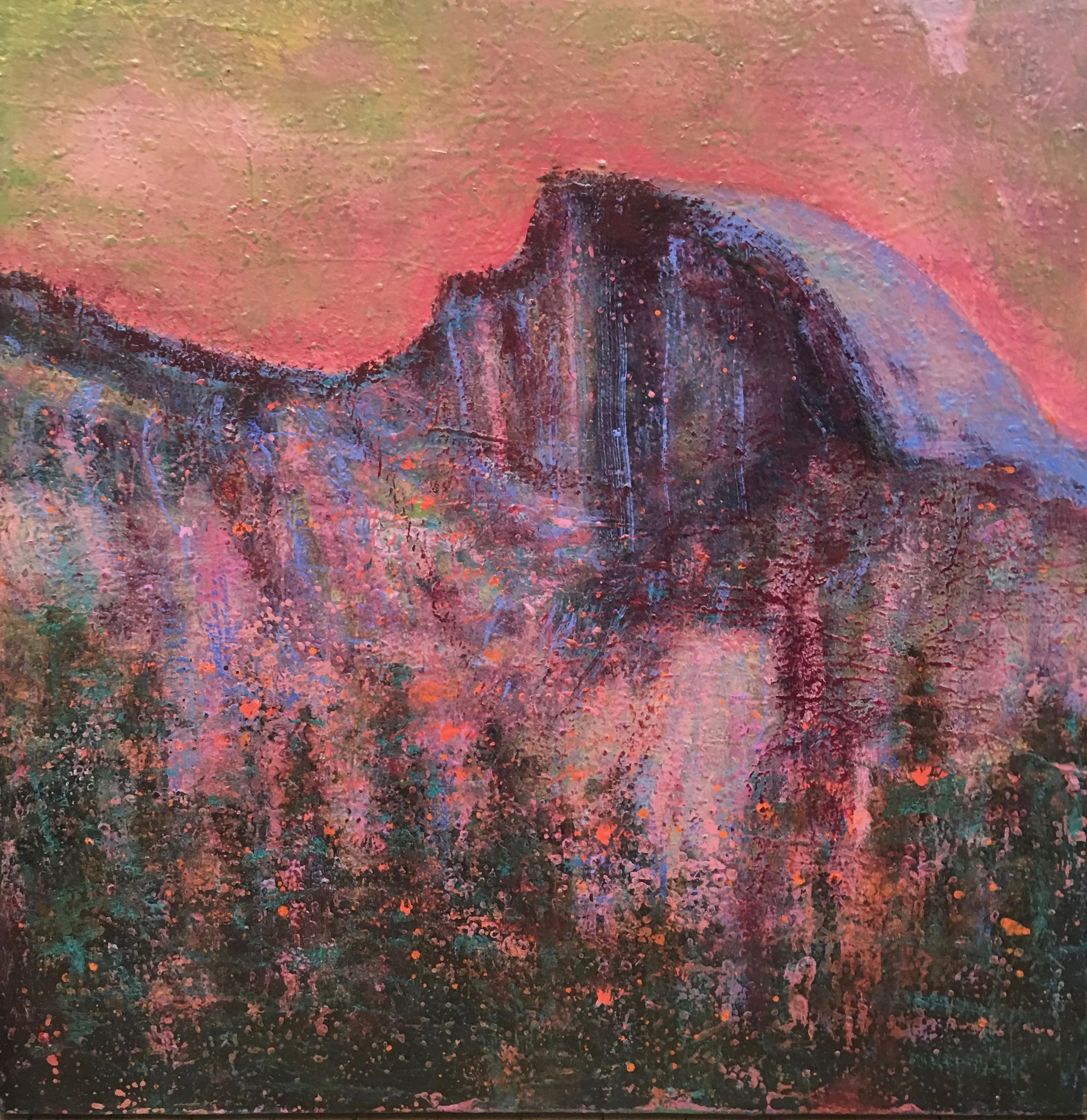 A study of Half Dome in a rosy palette