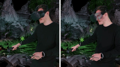 has made some neat tech that makes VR headsets "transparent" for MR use. — CatsandVR