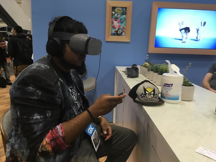 Just a tad bit bored with Google Daydream at GDC.