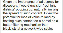 Example User feedback on the ongoing discussion of Adult Content on the platform.