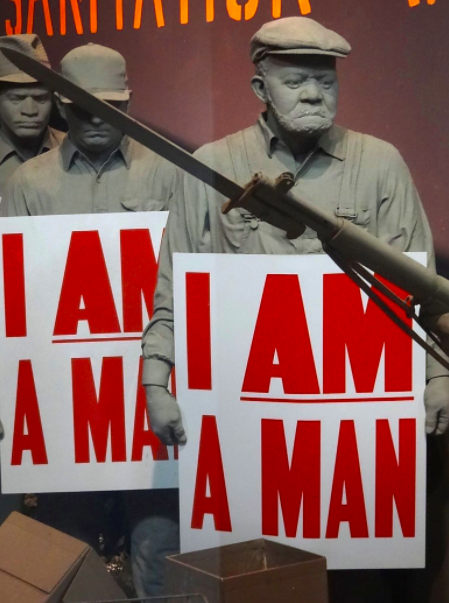 I Am a Man - Diorama of Memphis Sanitation Workers Strike - National Civil Rights Museum - Downtown Memphis - Tennessee - USA