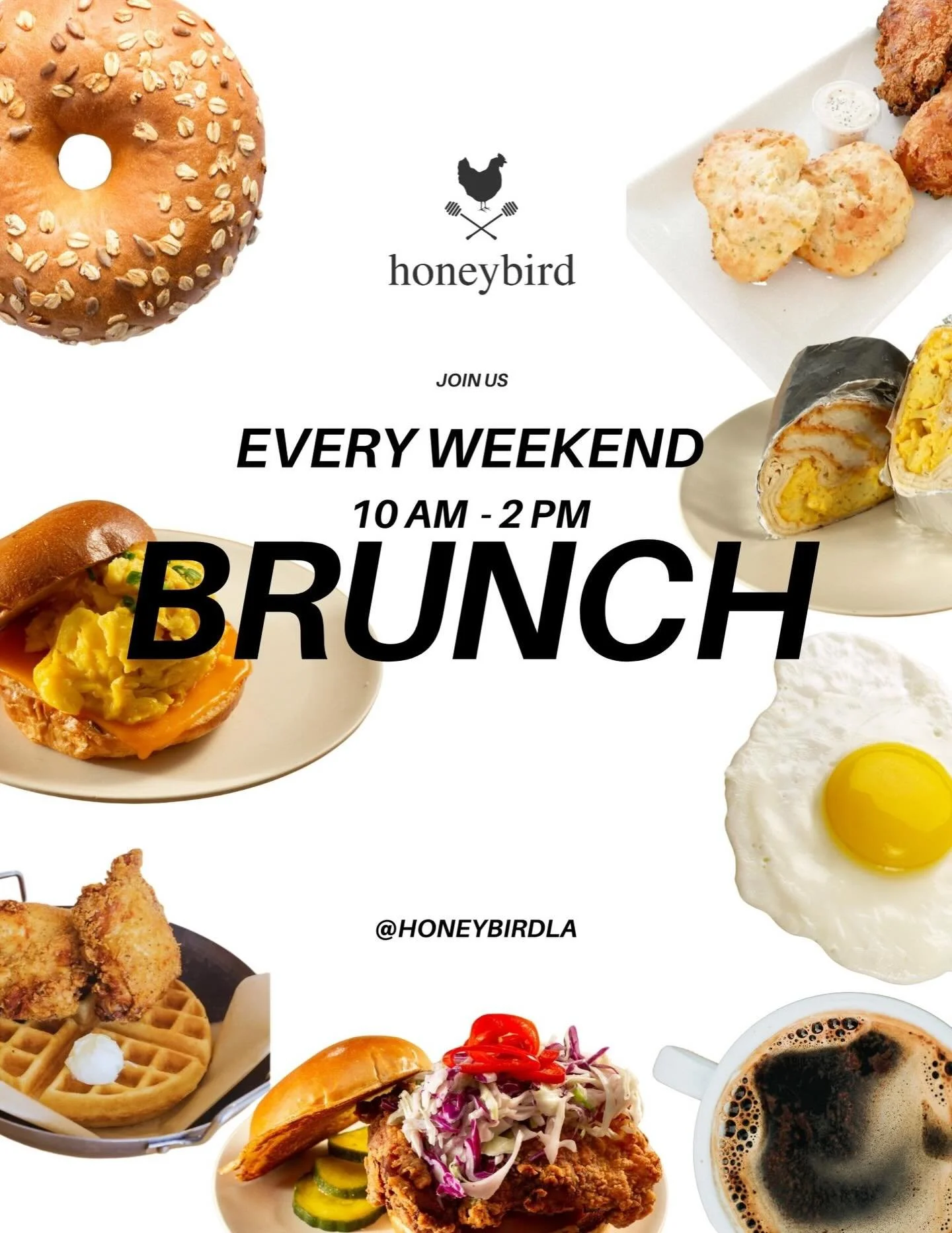 Brunch o&rsquo;clock is the best o&rsquo;clock 🍳
See you at Honeybird for comfort classics and weekend-worthy bites. We can&rsquo;t wait to see you soon! 🤩 #brunch #honeybirdla #brunchla #losangelesfoodies #goodeats #lagoodeats #lafoodie #losangele