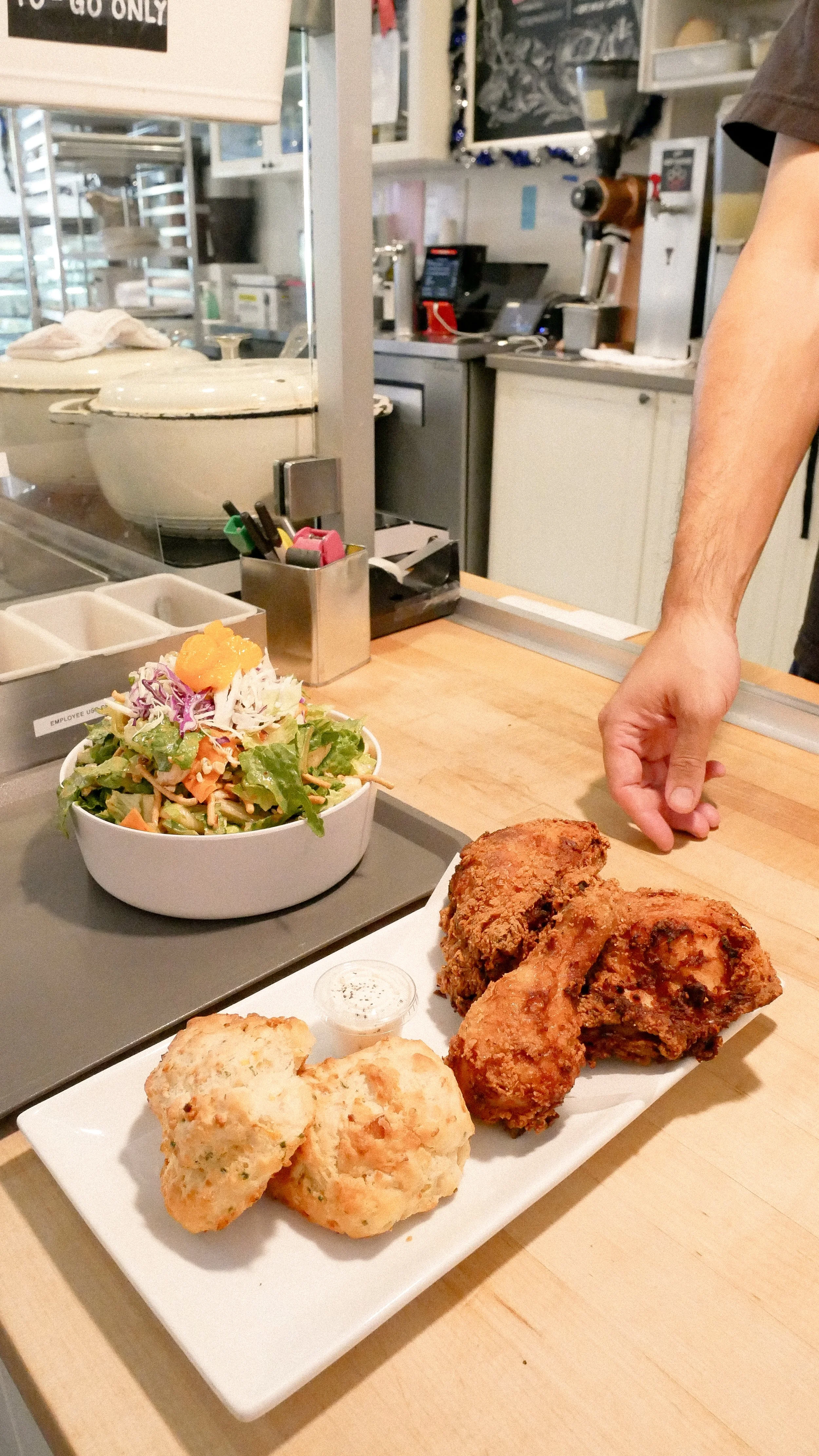 biscuits and fried chicken