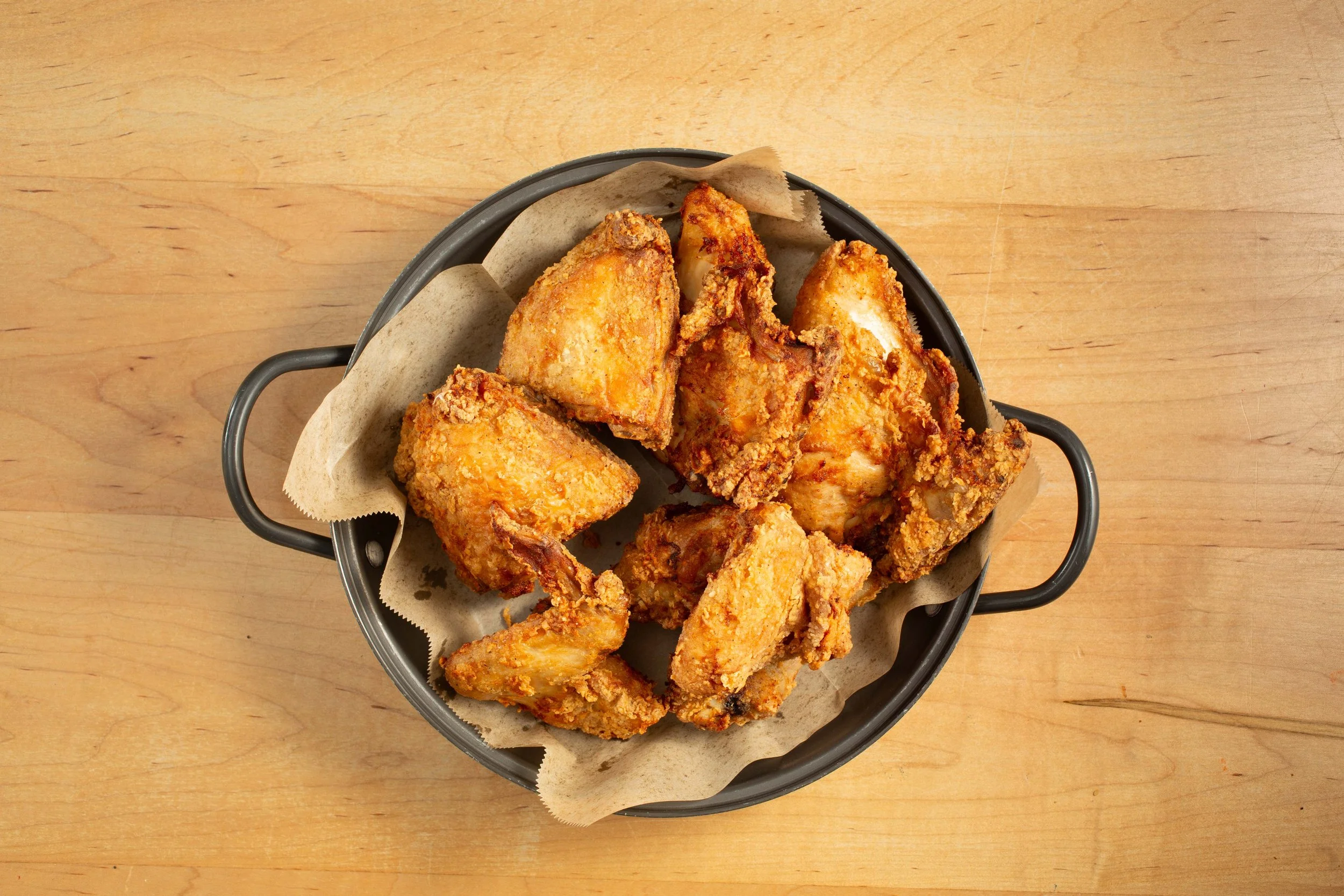 bowl of crispy fried chicken