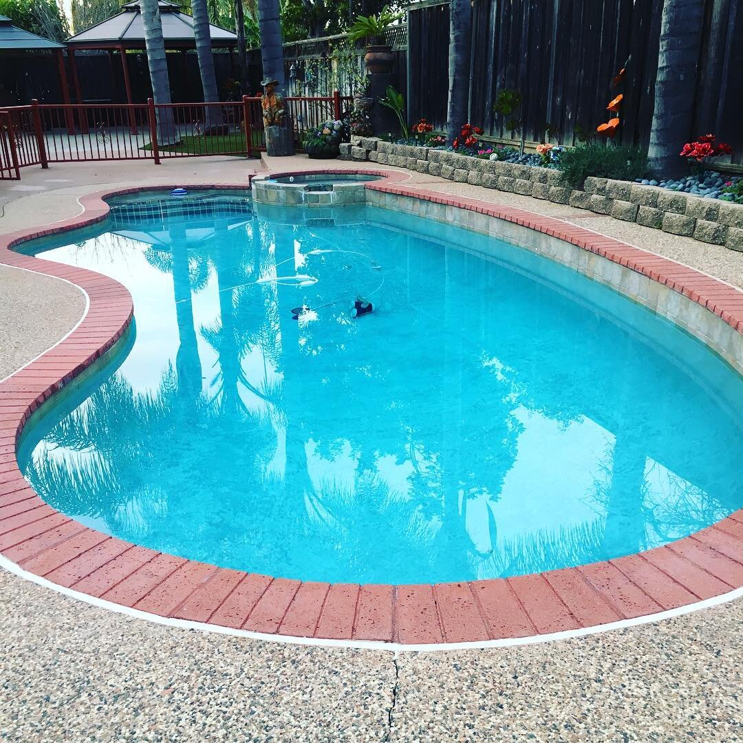New mastic / deck-o-seal really makes an old pool new again. Protect your pool. #deckoseal #swimmingpool #ipssa #wrmeadows