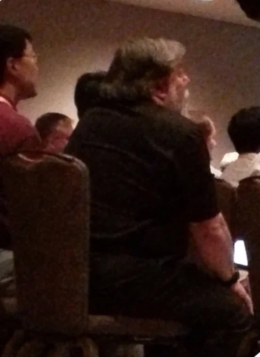 A tech icon taking in the RRAM technical session at the Flash Memory Summit in Silicon Valley