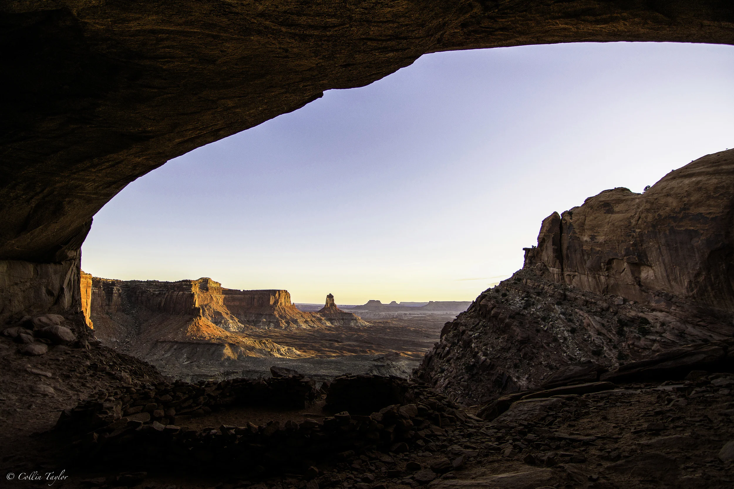 False Kiva at sunset - Canyonlands, Utah