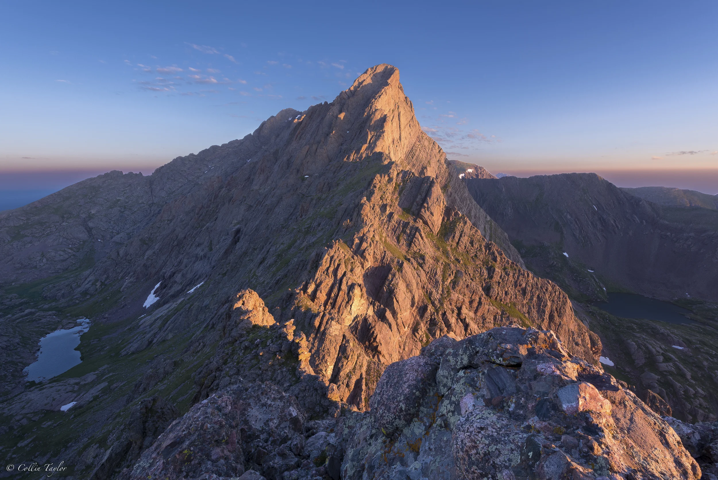 Sunrise on Crestone Needle in the Sangre De Cristos - Westcliffe, CO