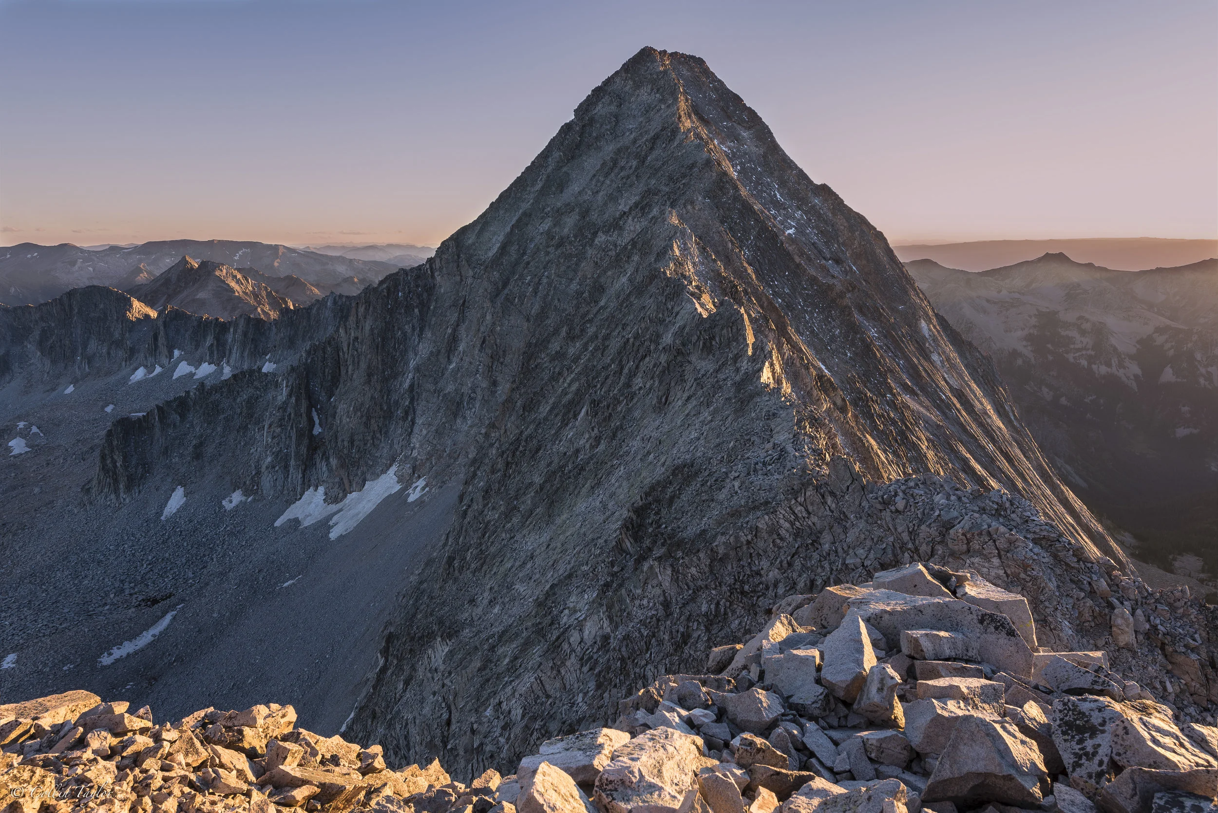 Sunset on Capital Peak from K2 - Elk range, Aspen
