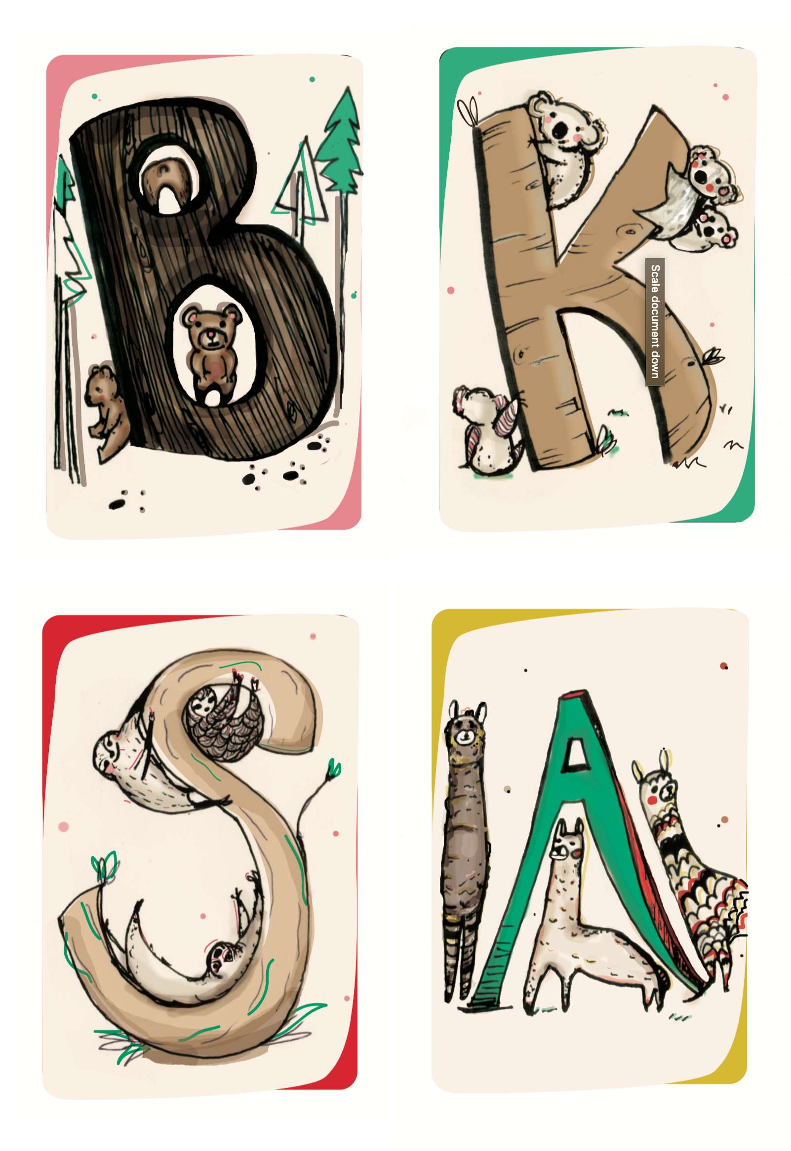 Animal Alphabet Cards- Illustration
