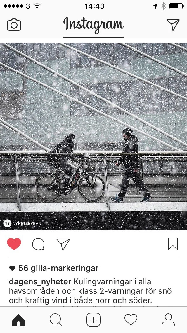 Vågrätt snö därute
