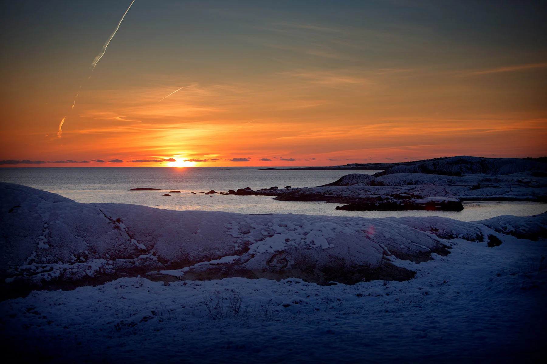 Solnedgång på Bua strand