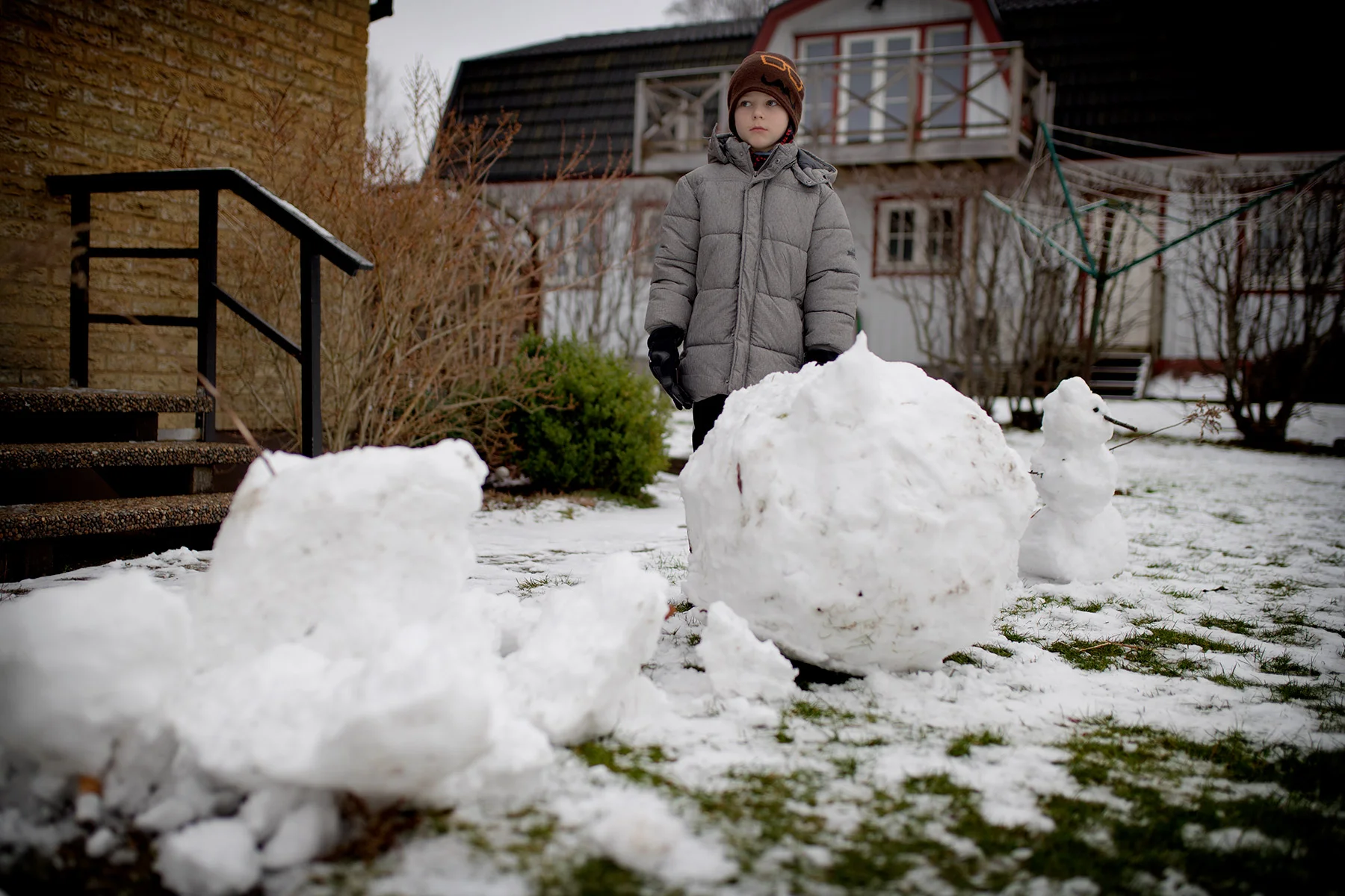 Tabberas på snögubbe