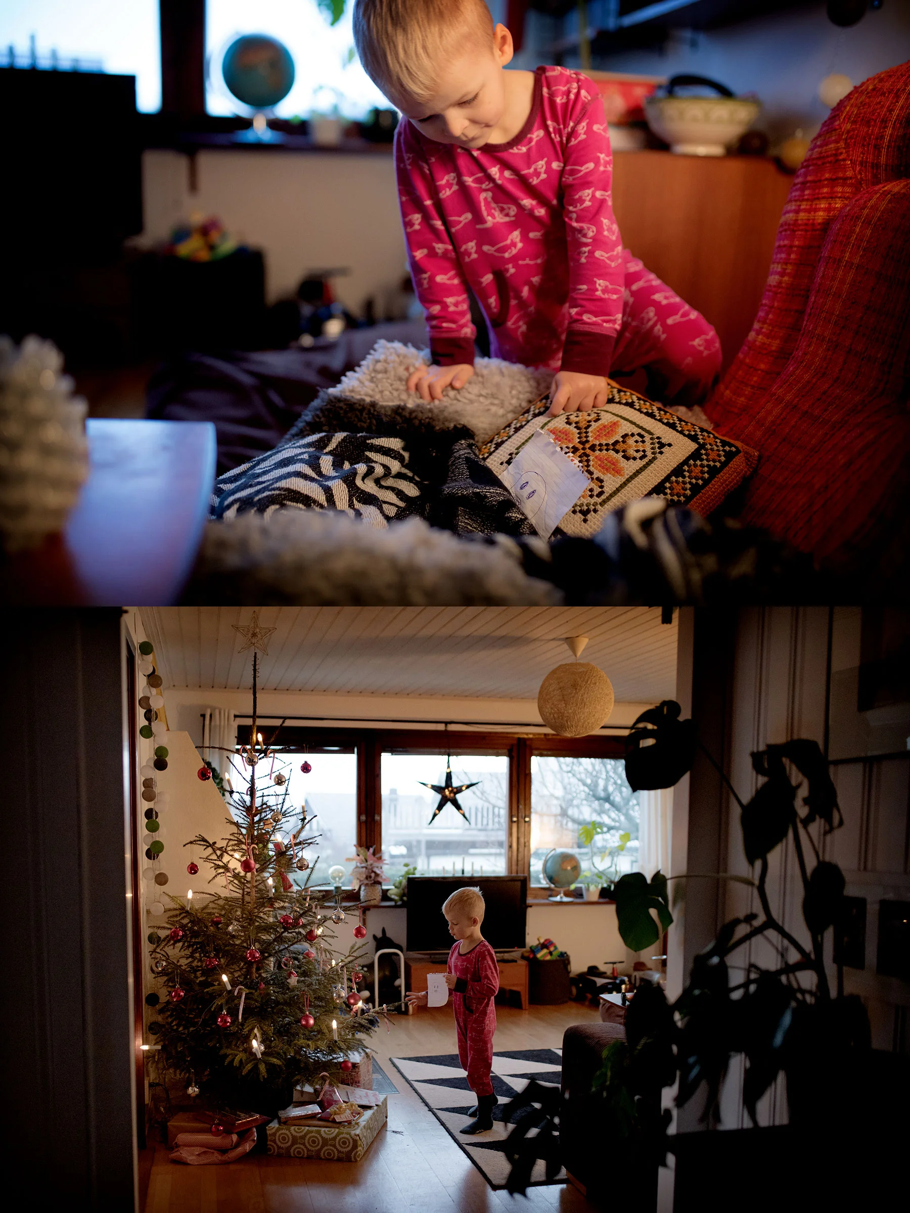 Spökolo har sovit gott inatt, nedbäddad i fåtöljen