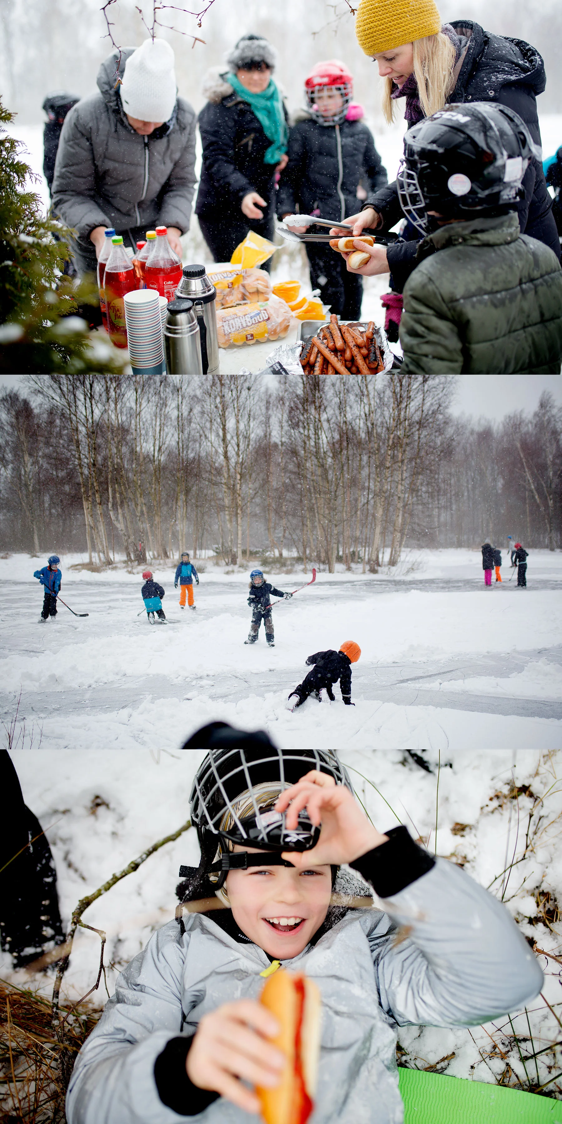Skridskokalas på dammen