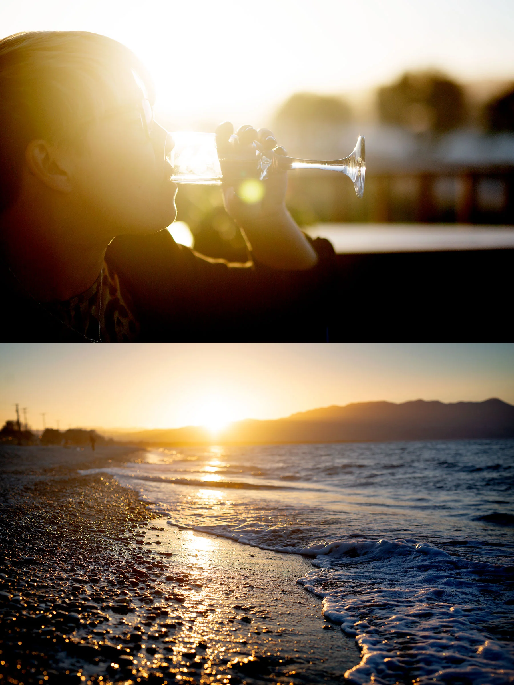 Solnedgång på stranden