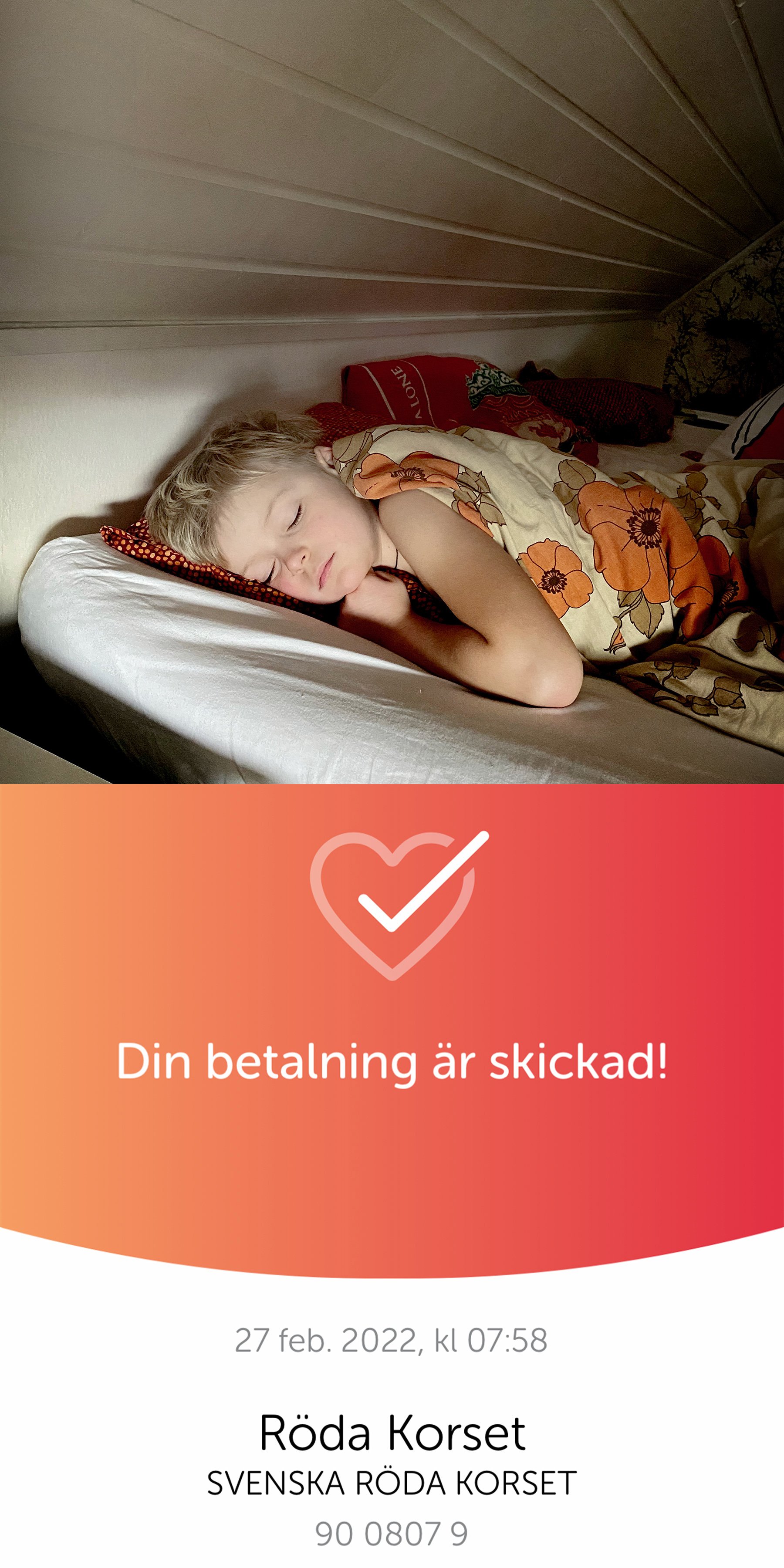 Om alla barn ändå finge sova såhär tryggt