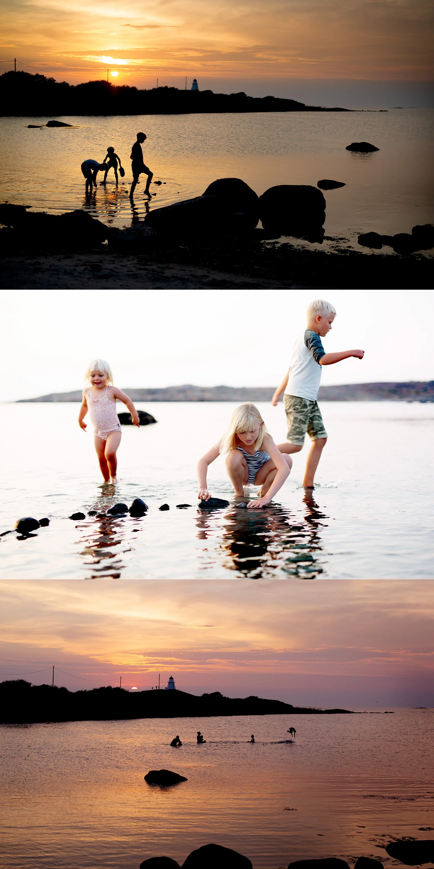 Solnedgång på fyrenstranden