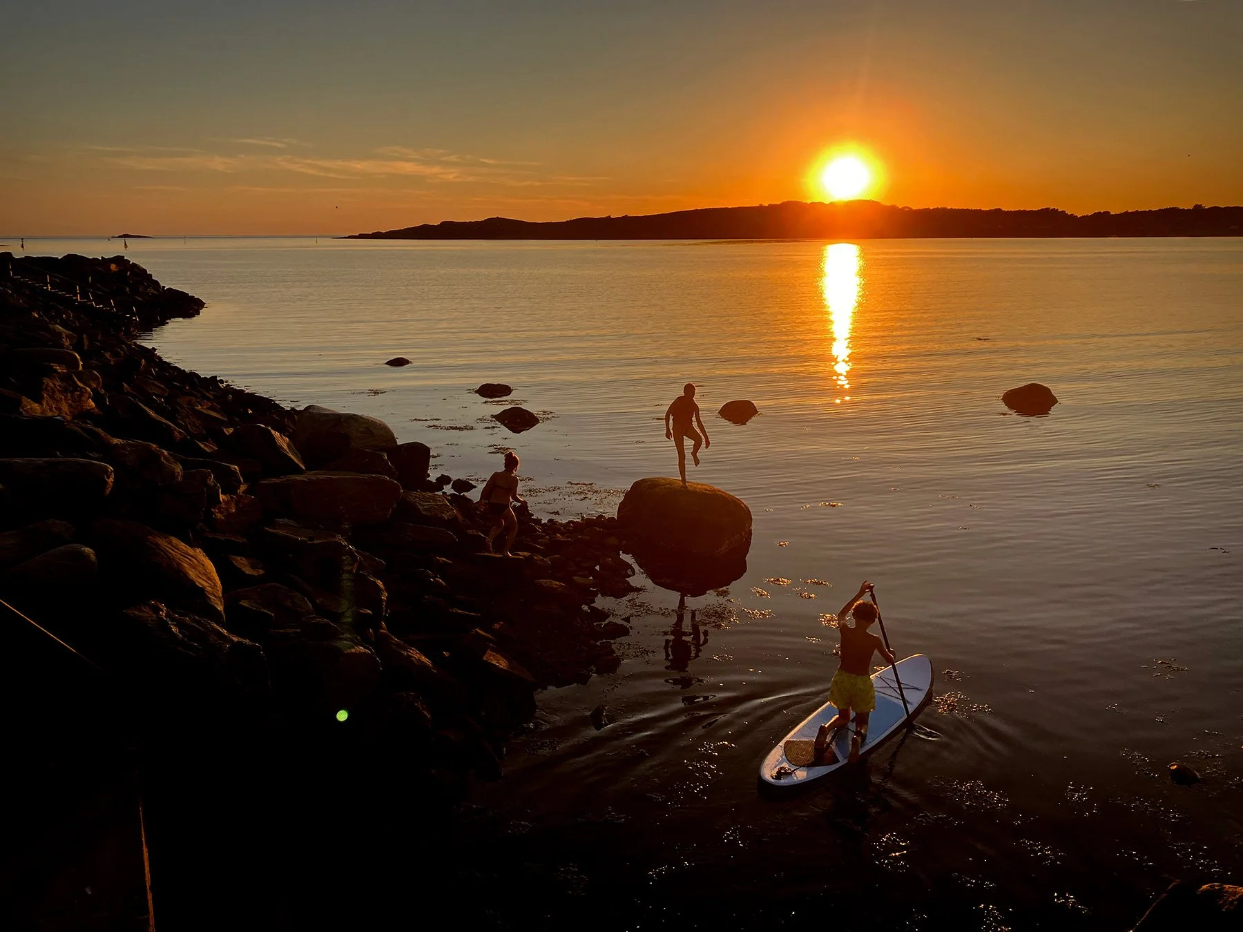 Solnedgång i hamnen