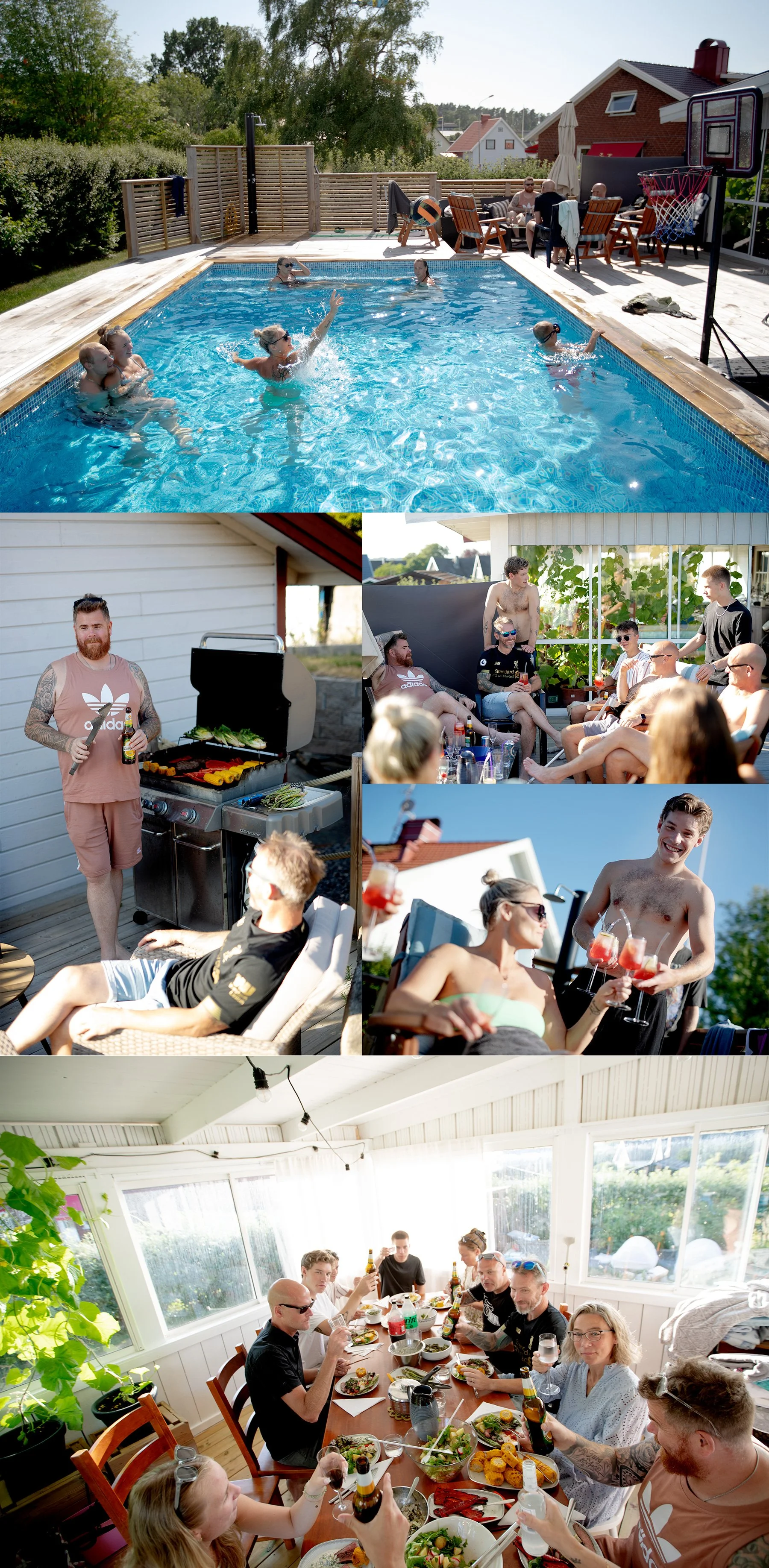 Poolparty hos Pär och Camilla