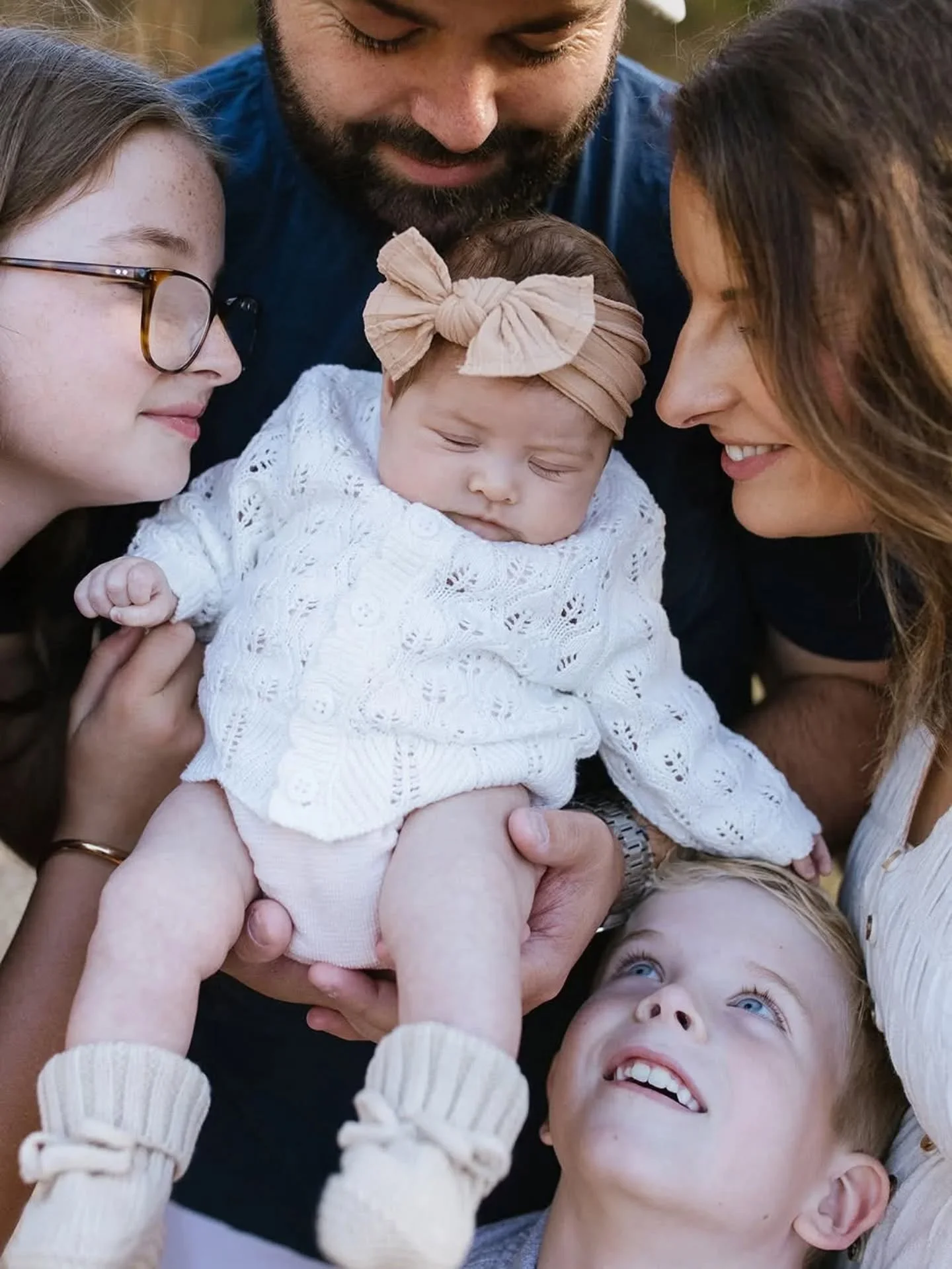 One very loved little babe. 
Happy family, squishy bub, warm evening, golden light, yes please!

Midweek, half-hour sessions are perfect for family updates and new additions! Available anytime.
