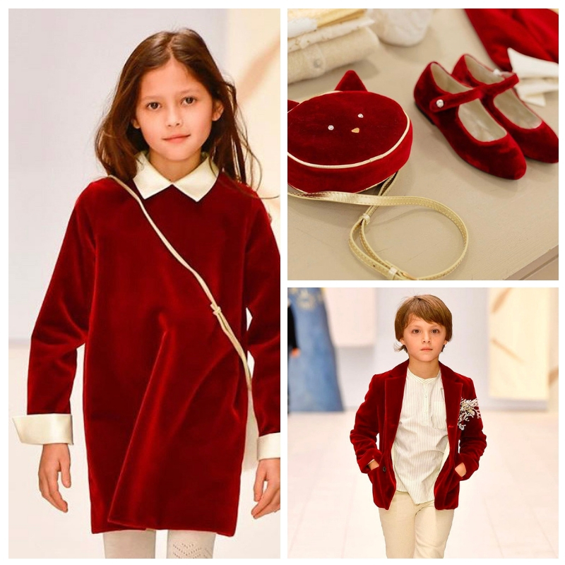 2. Bonpoint. Smart silhouettes in velvet and faux fur. And matching bag to stuff Santa's goodies in.