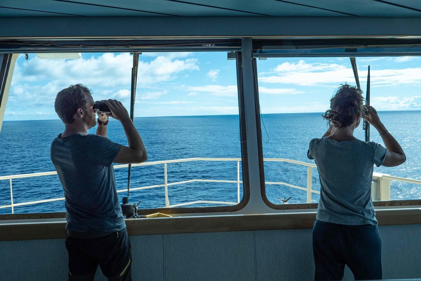 Bart and Ale, the dream team from Rotterdam looking particularly nautical as they kept watch on our 6 day journey to The Great Pacific Garbage Patch from Vancouver.

THE OCEAN CLEANUP Project | North Pacific | System001B Mission.
.
.
.
#theoceanclean